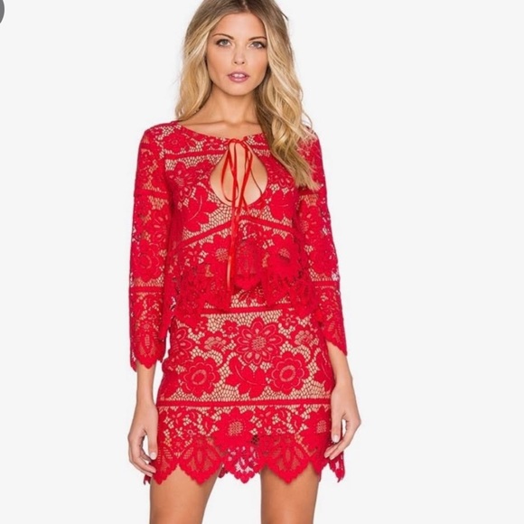 For love and Lemons skirt and top lace set